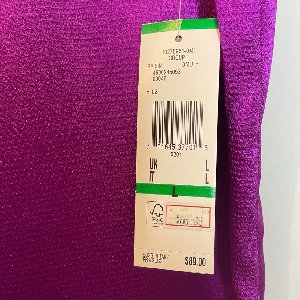 Ann Klein Purple Sleeveless Top with Black Lace NWT - Picture 5 of 8